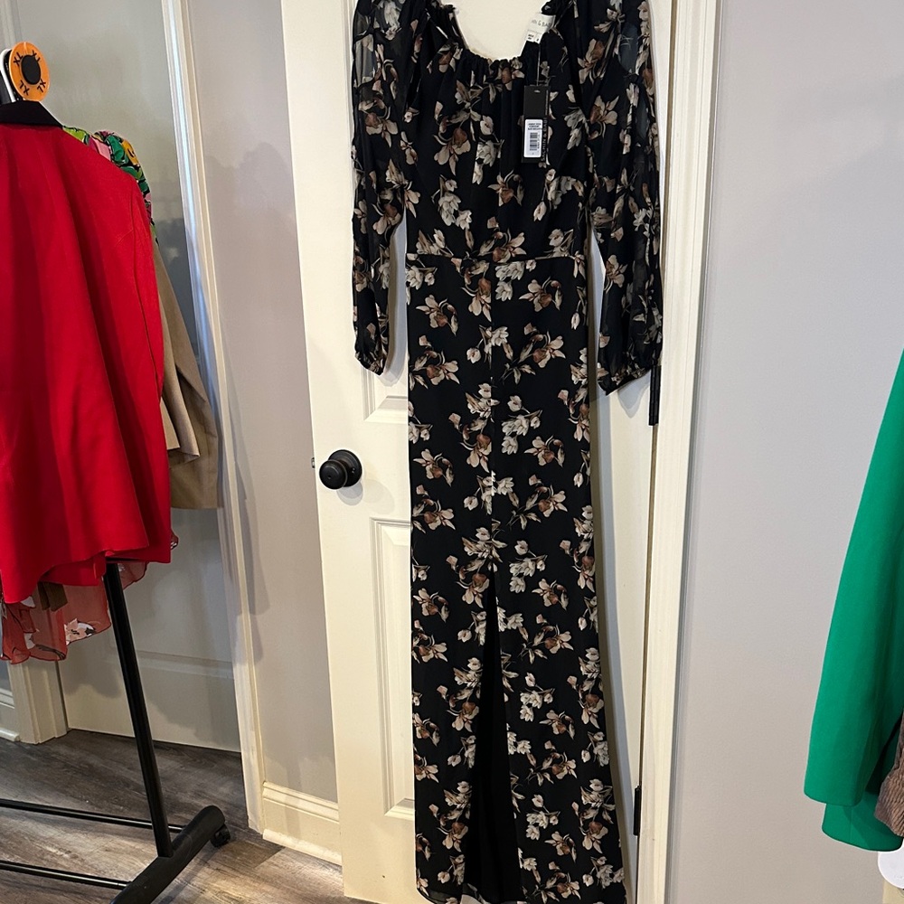 Sachin + Babi Black Floral Long Sleeve Dress - Picture 3 of 5